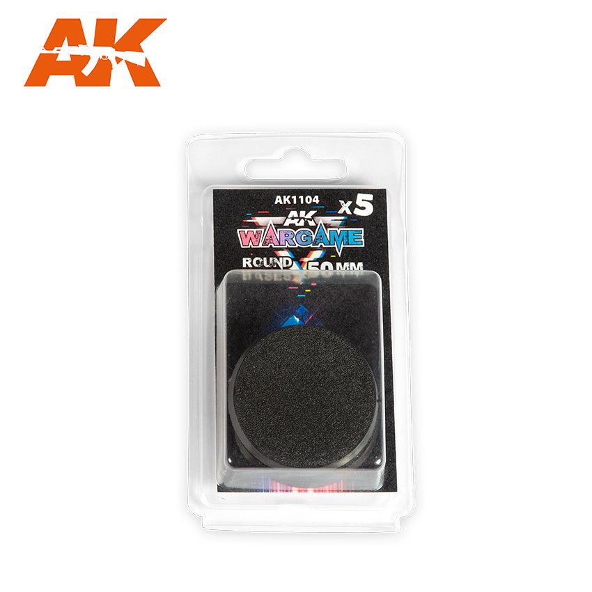 AK Interactive Plastic Wargame Bases. Round Base 50mm (5 Units) - Trinity Hobby