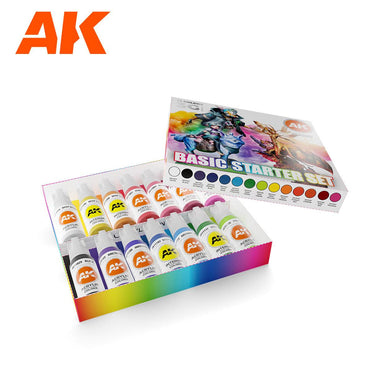 AK Interactive 14 Selected Colors Basic Starter Set - Trinity Hobby