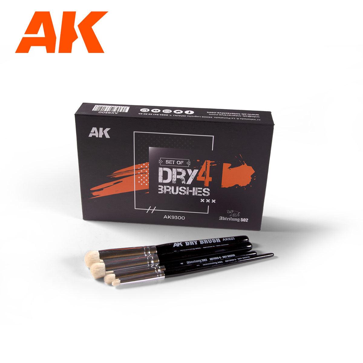 AK Interactive DRY BRUSHES SET - Trinity Hobby