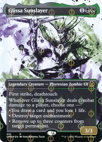 Glissa Sunslayer (Borderless Ichor Step-and-Compleat Foil) [Phyrexia: All Will Be One] - Trinity Hobby