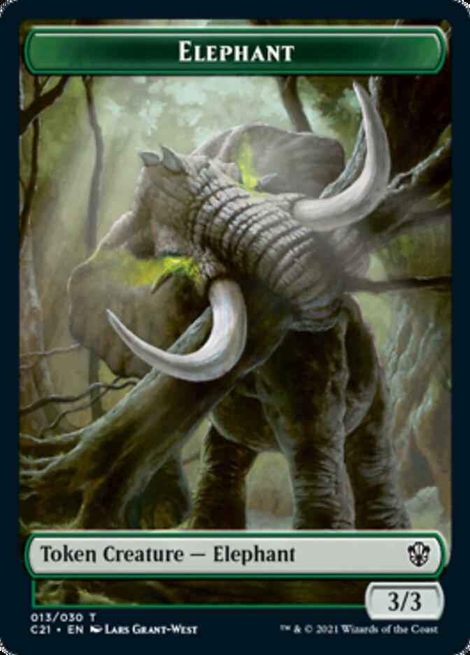 Frog Lizard // Elephant Double-Sided Token [Commander 2021 Tokens] - Trinity Hobby