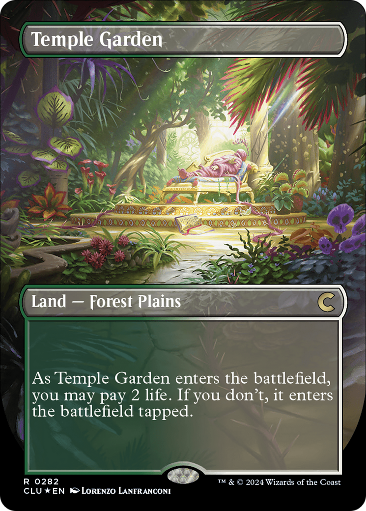 Temple Garden (Borderless) [Ravnica: Clue Edition] - Trinity Hobby