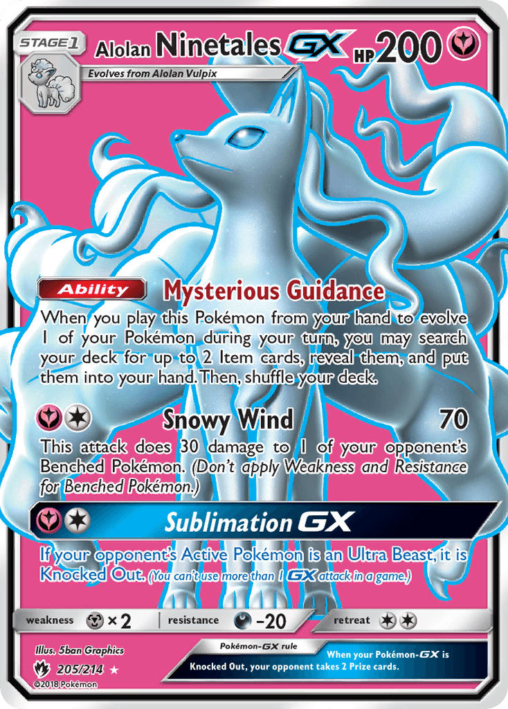 Alolan Ninetales GX (205/214) [Sun & Moon: Lost Thunder] - Trinity Hobby