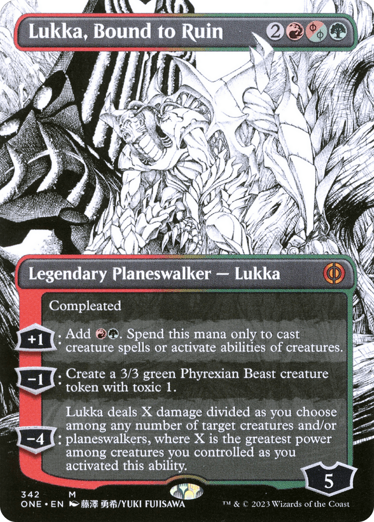 Lukka, Bound to Ruin (Borderless Manga) [Phyrexia: All Will Be One] - Trinity Hobby