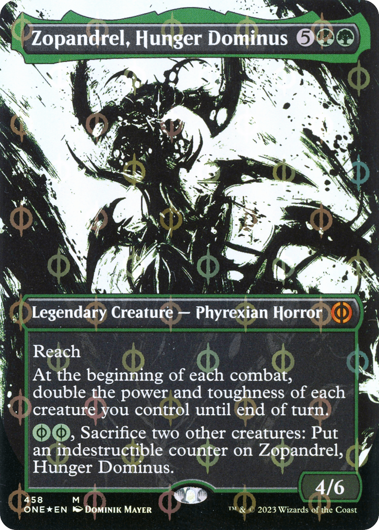 Zopandrel, Hunger Dominus (Borderless Ichor Step-and-Compleat Foil) [Phyrexia: All Will Be One] - Trinity Hobby