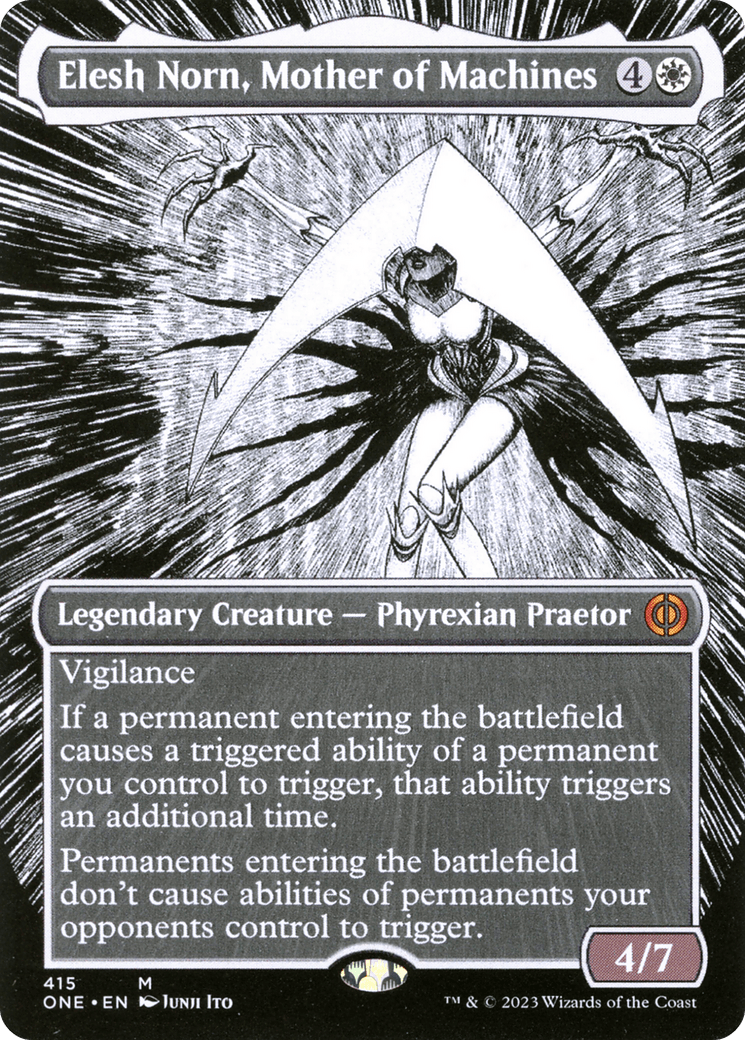 Elesh Norn, Mother of Machines (Borderless Manga) [Phyrexia: All Will Be One] - Trinity Hobby
