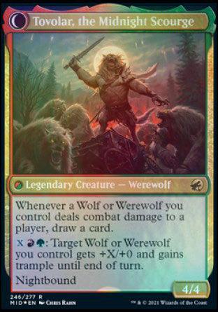 Tovolar, Dire Overlord // Tovolar, the Midnight Scourge [Innistrad: Midnight Hunt Prerelease Promos] - Trinity Hobby