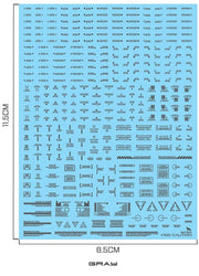 Delpi Decals: 1/100 MECHANICAL CAUTION WATER DECAL (Multiple Colors Available) - Trinity Hobby