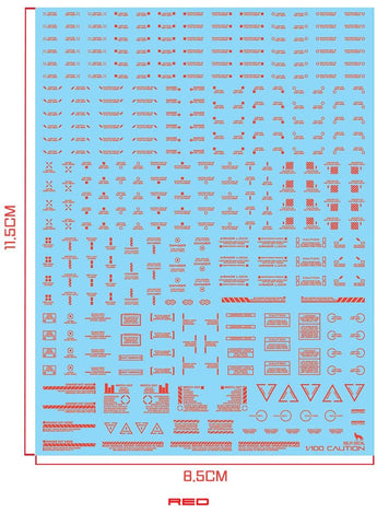 Delpi Decals: 1/100 MECHANICAL CAUTION WATER DECAL (Multiple Colors Avail