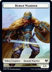 Human Warrior // Cat Double-Sided Token [Kaldheim Tokens] - Trinity Hobby