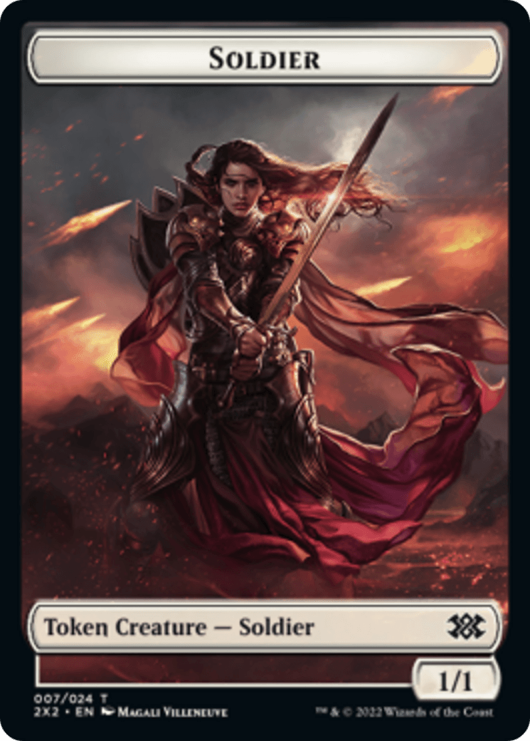 Drake // Soldier Double-Sided Token [Double Masters 2022 Tokens] - Trinity Hobby