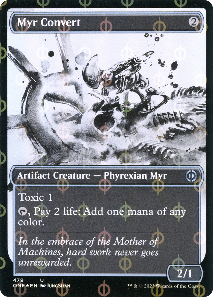 Myr Convert (Showcase Ichor Step-and-Compleat Foil) [Phyrexia: All Will Be One] - Trinity Hobby