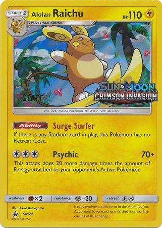 Alolan Raichu (SM72) (Staff Prerelease Promo) [Sun & Moon: Black Star Promos] - Trinity Hobby