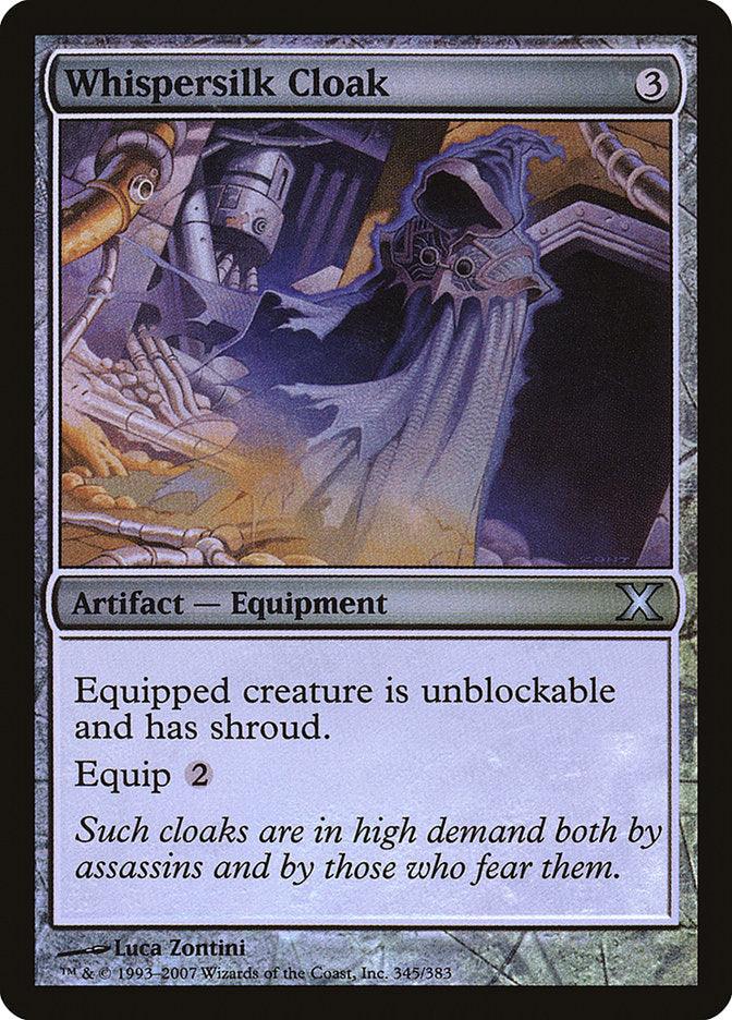 Whispersilk Cloak (Premium Foil) [Tenth Edition] - Trinity Hobby