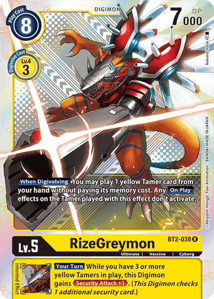 RizeGreymon [BT2-038] (Premium Pack) [Release Special Booster Ver.1.5] - Trinity Hobby