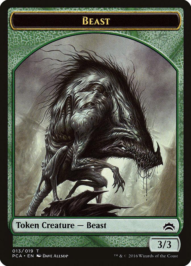 Beast // Saproling Double-Sided Token [Planechase Anthology Tokens] - Trinity Hobby