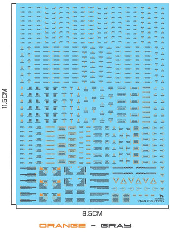 Delpi Decals: 1/144 MECHANICAL CAUTION WATER DECAL (Multiple Colors Available) - Trinity Hobby