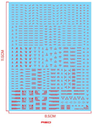 Delpi Decals: 1/144 MECHANICAL CAUTION WATER DECAL (Multiple Colors Available) - Trinity Hobby