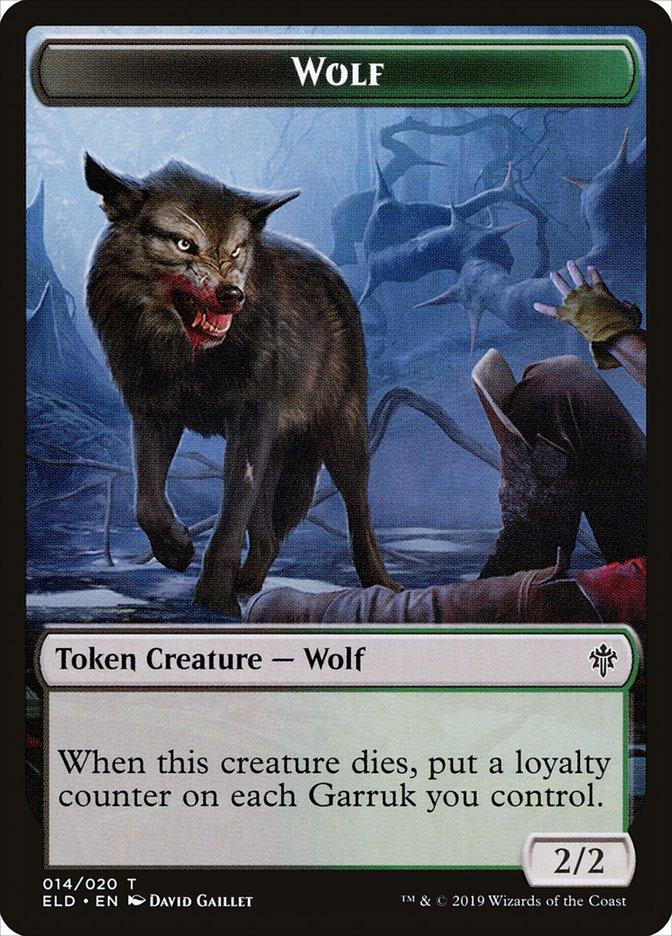 Wolf Token [Throne of Eldraine Tokens] - Trinity Hobby