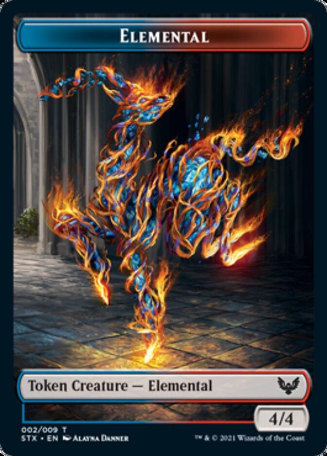 Elemental // Avatar Double-Sided Token [Strixhaven: School of Mages Tokens] - Trinity Hobby