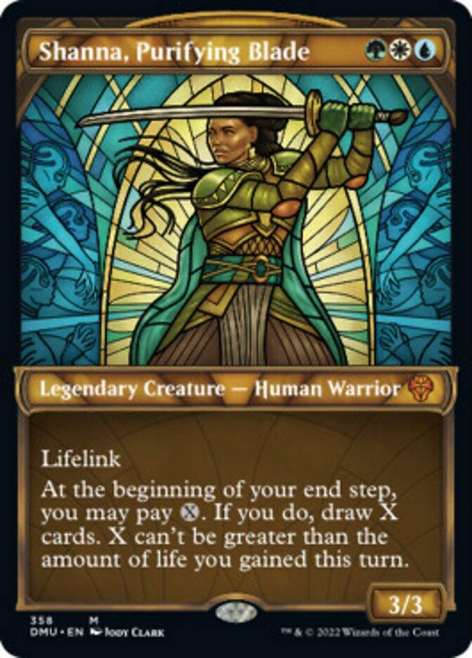 Shanna, Purifying Blade (Showcase Textured) [Dominaria United] - Trinity Hobby