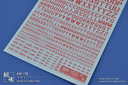 Madworks: Madworks AW-155 Waterslide Decal - Letters 02 (Red) - Trinity Hobby