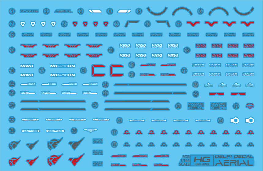 HG AERIAL WATER DECAL - Trinity Hobby