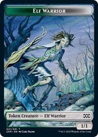 Elf Warrior // Plant Double-Sided Token [Double Masters Tokens] - Trinity Hobby