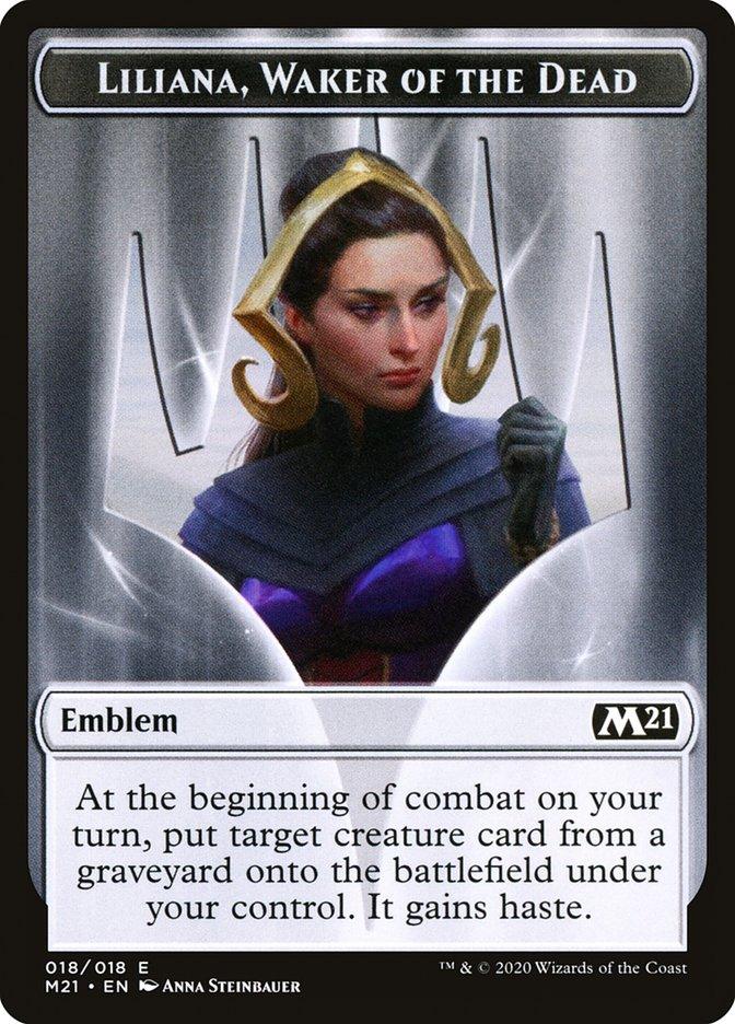 Liliana, Waker of the Dead Emblem [Core Set 2021 Tokens] - Trinity Hobby