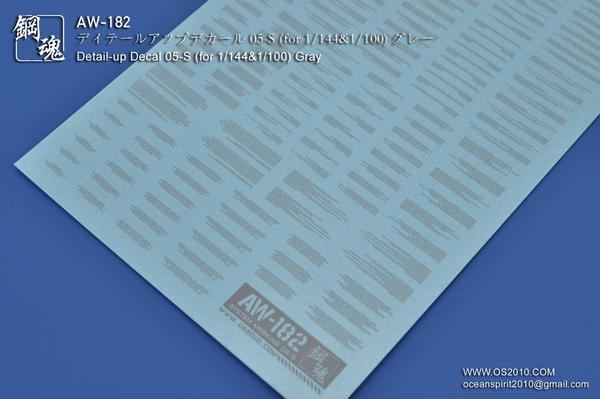 Madworks: Madworks AW-182 Waterslide Decal - System Markings 05-S (Gray) - Trinity Hobby