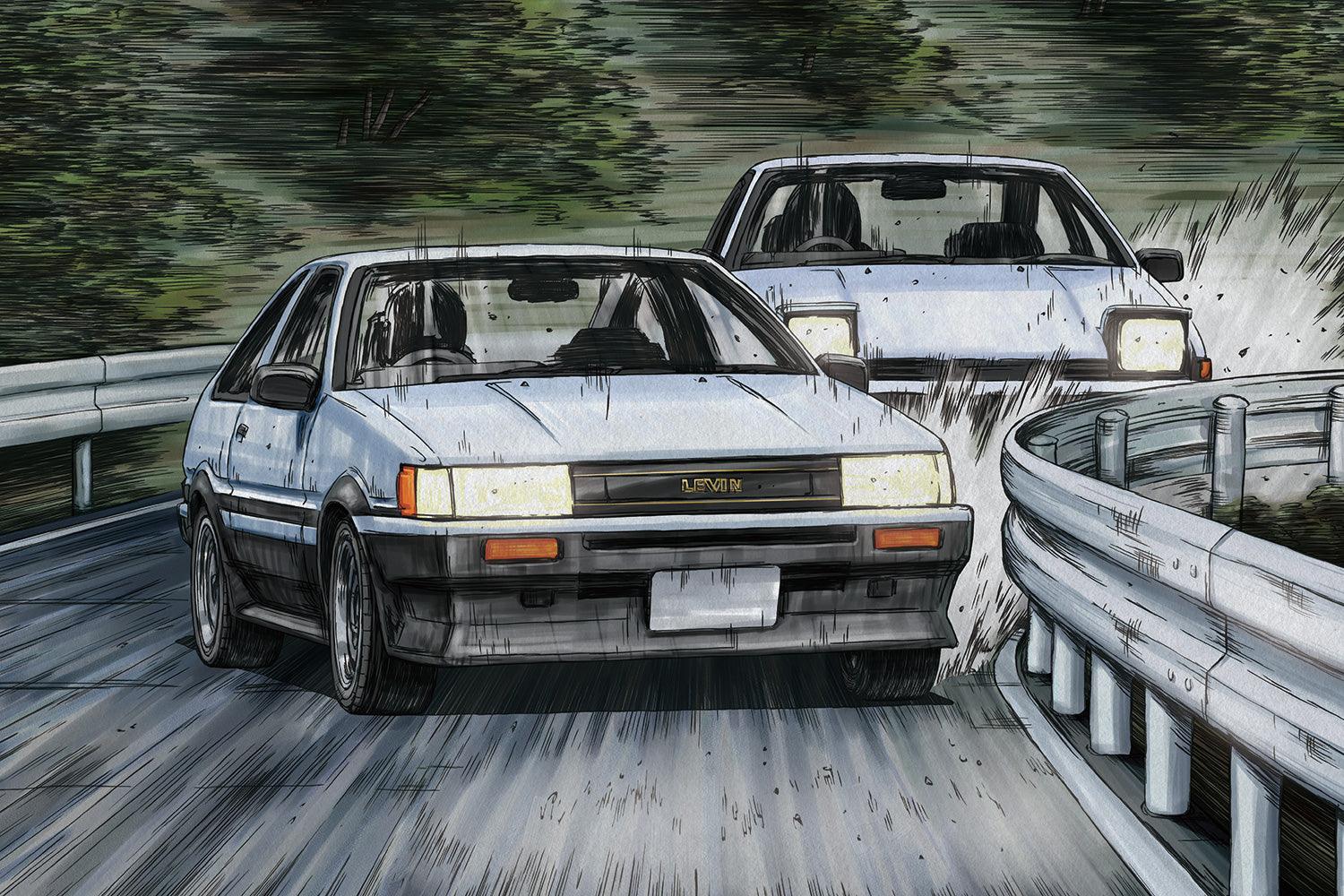 Aoshima 1/24 Initial D Toyota Akiyama Wataru Ae86 Levin - Trinity Hobby