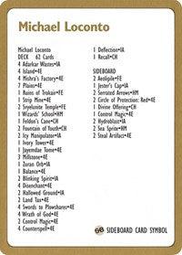 1996 Michael Loconto Decklist Card [World Championship Decks] - Trinity Hobby