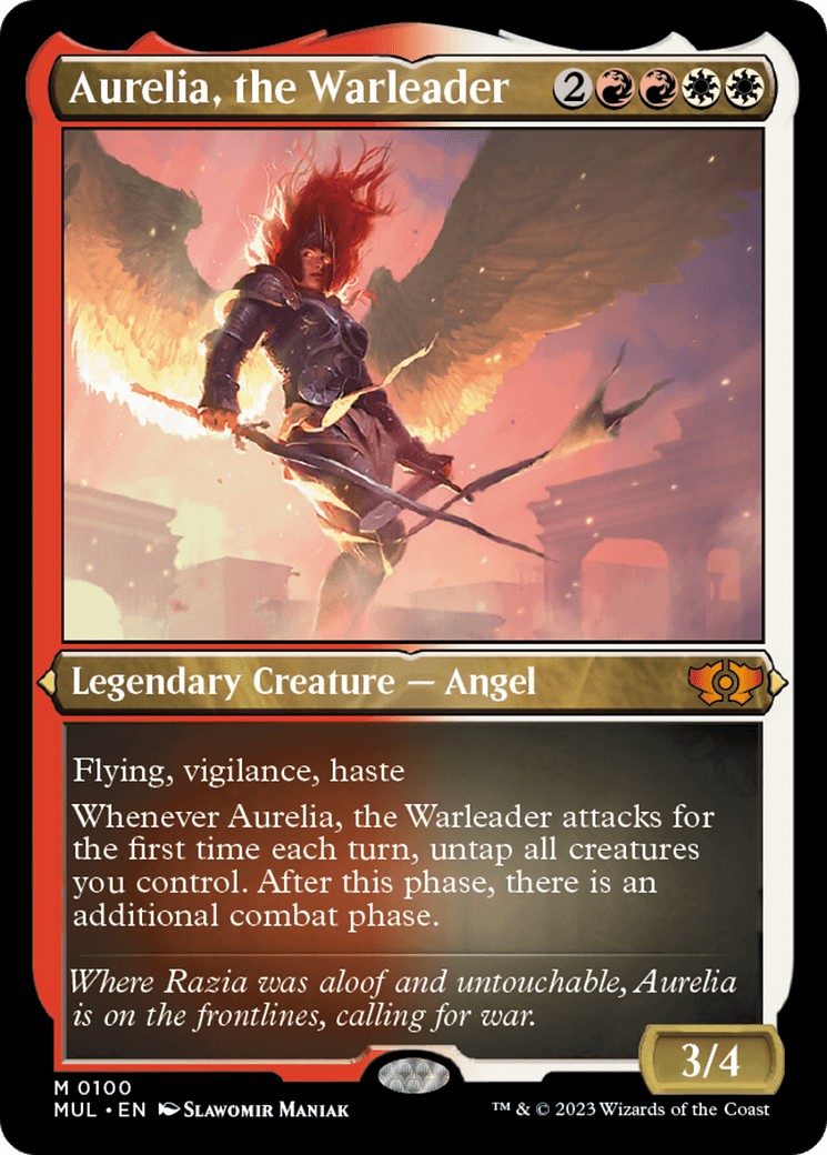 Aurelia, the Warleader (Foil Etched) [Multiverse Legends] - Trinity Hobby