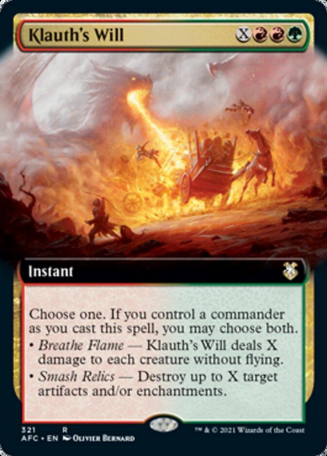 Klauth's Will (Extended Art) [Dungeons & Dragons: Adventures in the Forgotten Realms Commander] - Trinity Hobby