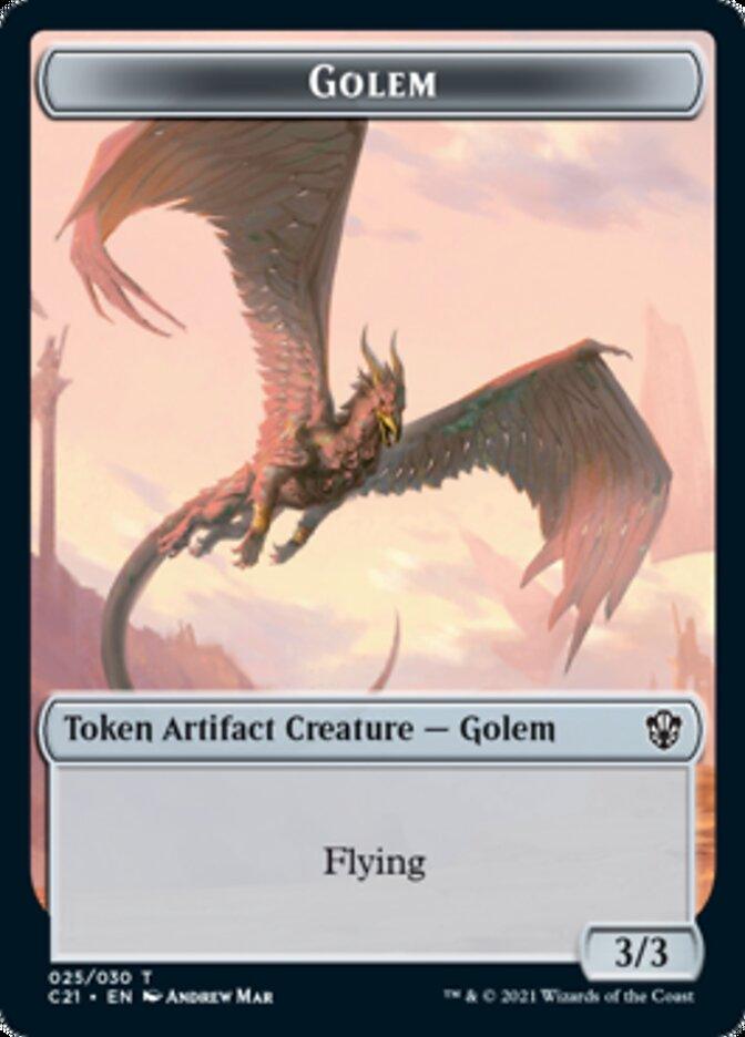 Golem (025) // Thopter Double-Sided Token [Commander 2021 Tokens] - Trinity Hobby