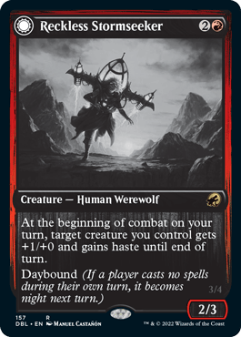 Reckless Stormseeker // Storm-Charged Slasher [Innistrad: Double Feature] - Trinity Hobby