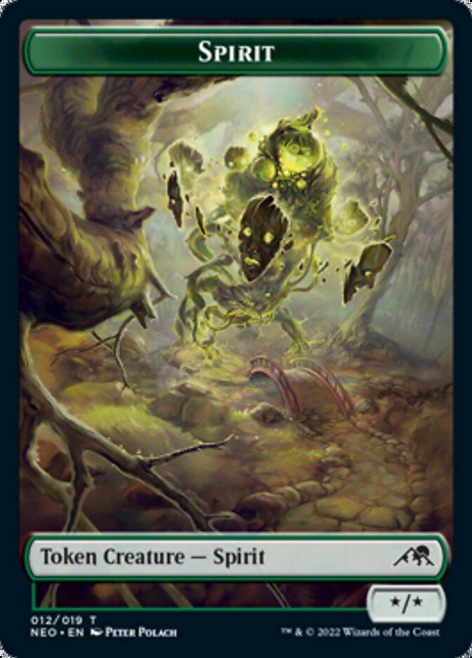 Spirit (002) // Spirit (012) Double-Sided Token [Kamigawa: Neon Dynasty Tokens] - Trinity Hobby