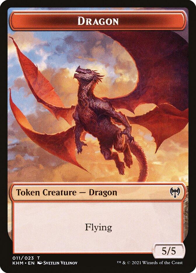 Treasure // Dragon Double-Sided Token [Kaldheim Tokens] - Trinity Hobby
