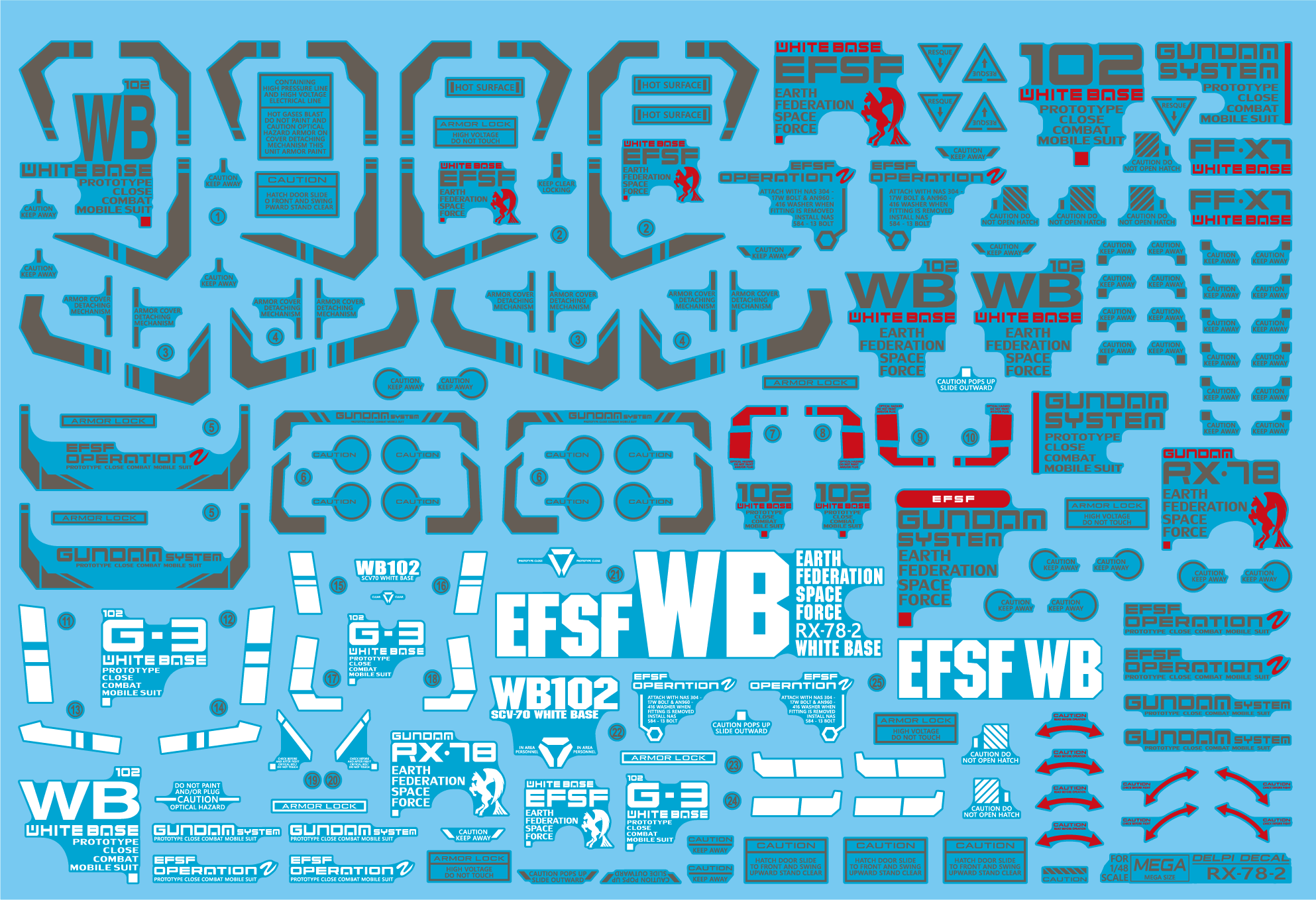 MEGASIZE RX-78-2 WATER DECAL - Trinity Hobby