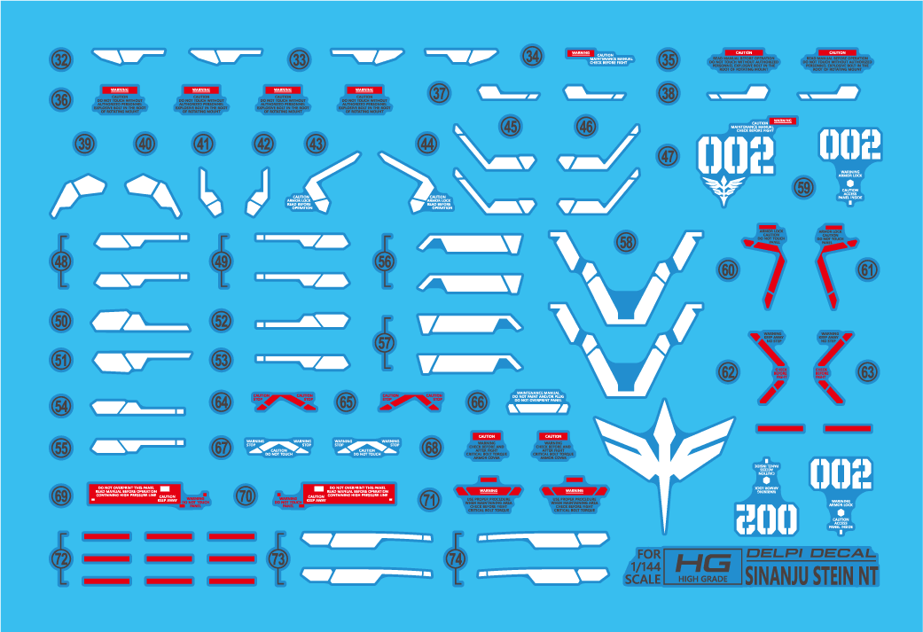 HG Sinanju Stein NT WATER DECAL - Trinity Hobby