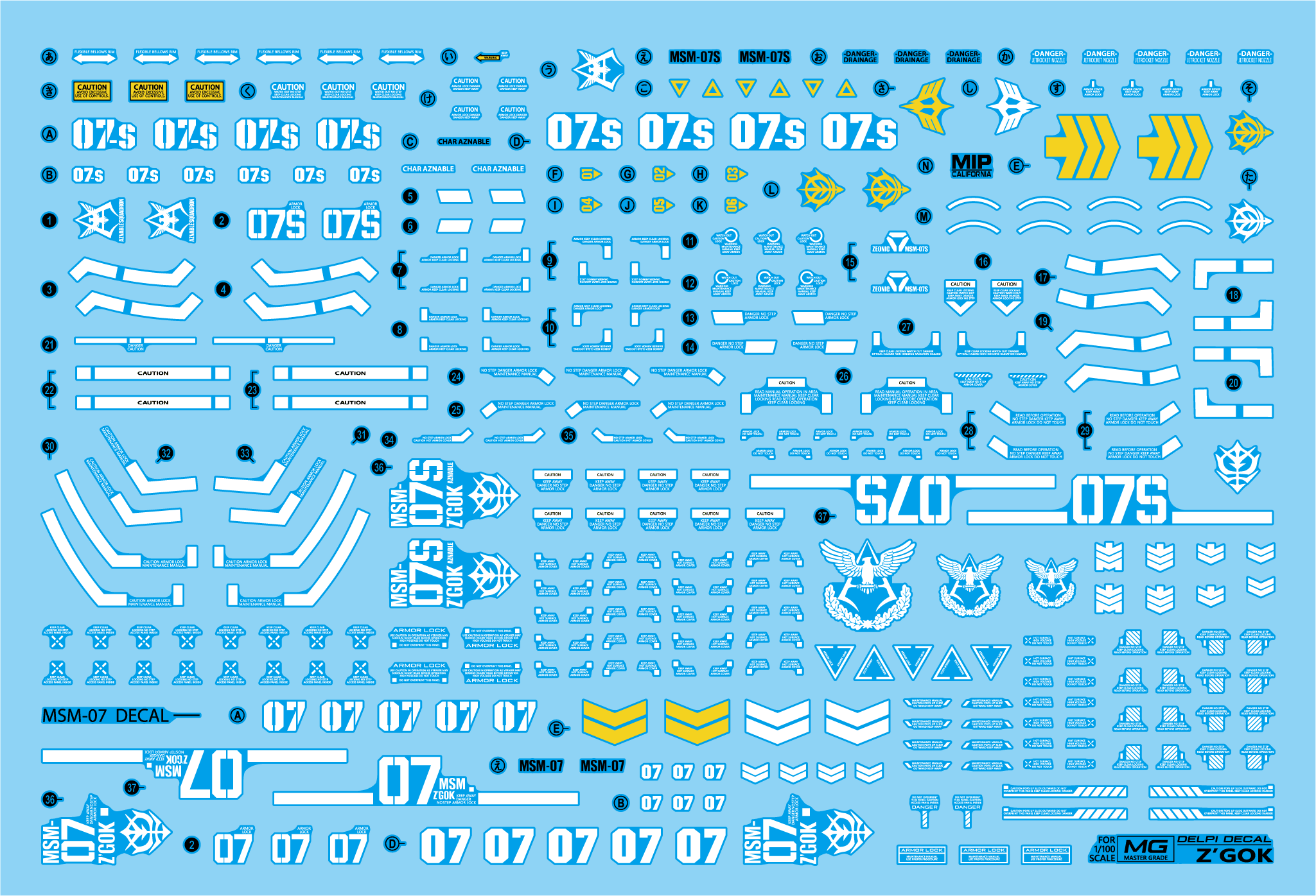 MG Z'GOK WATER DECAL - Trinity Hobby