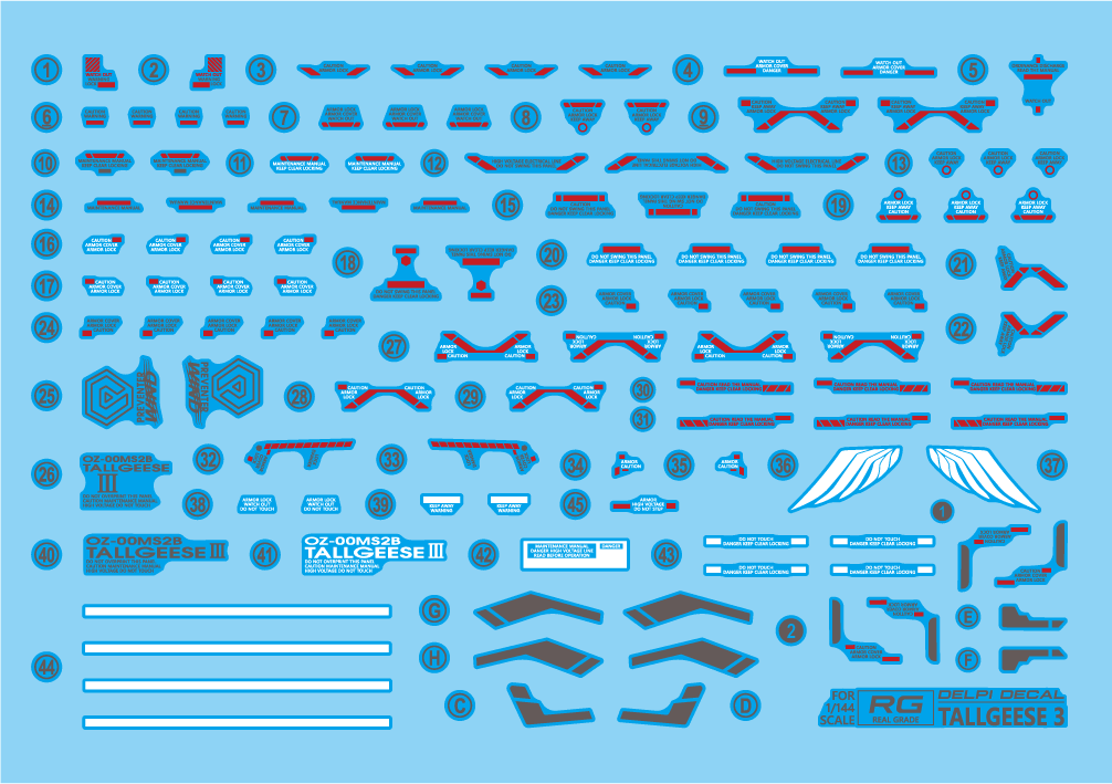 RG TALLGEESE 3 WATER DECAL - Trinity Hobby