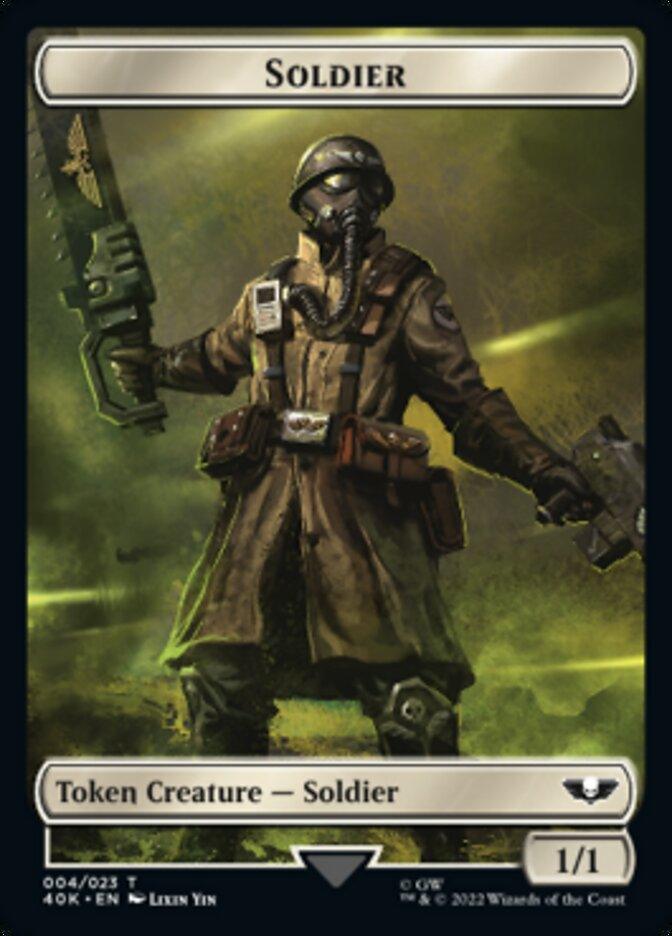 Soldier (004) // Vanguard Suppressor Double-Sided Token (Surge Foil) [Warhammer 40,000 Tokens] - Trinity Hobby
