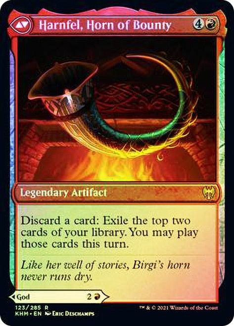 Birgi, God of Storytelling // Harnfel, Horn of Bounty [Kaldheim Prerelease Promos] - Trinity Hobby