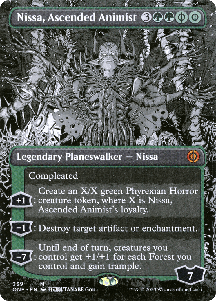Nissa, Ascended Animist (Borderless Manga) [Phyrexia: All Will Be One] - Trinity Hobby