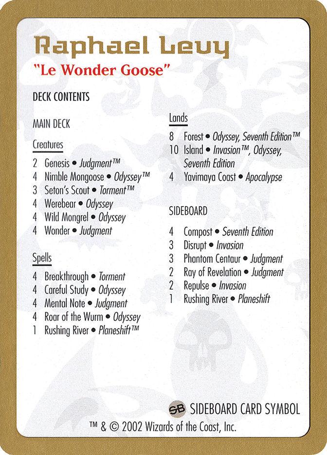 Raphael Levy Decklist [World Championship Decks 2002] - Trinity Hobby