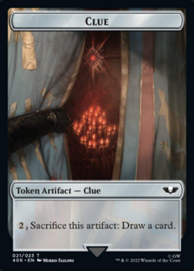 Astartes Warrior // Clue Double-Sided Token (Surge Foil) [Warhammer 40,000 Tokens] - Trinity Hobby