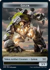 Golem // Elf Warrior Double-Sided Token [Double Masters Tokens] - Trinity Hobby