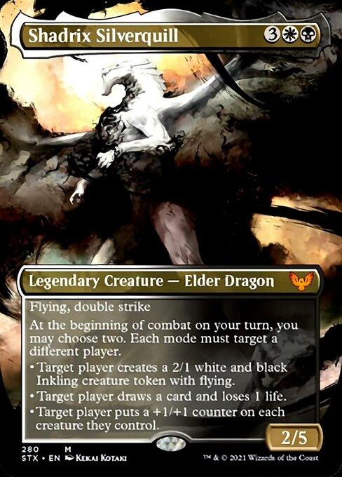 Shadrix Silverquill (Borderless Alternate Art) [Strixhaven: School of Mages] - Trinity Hobby