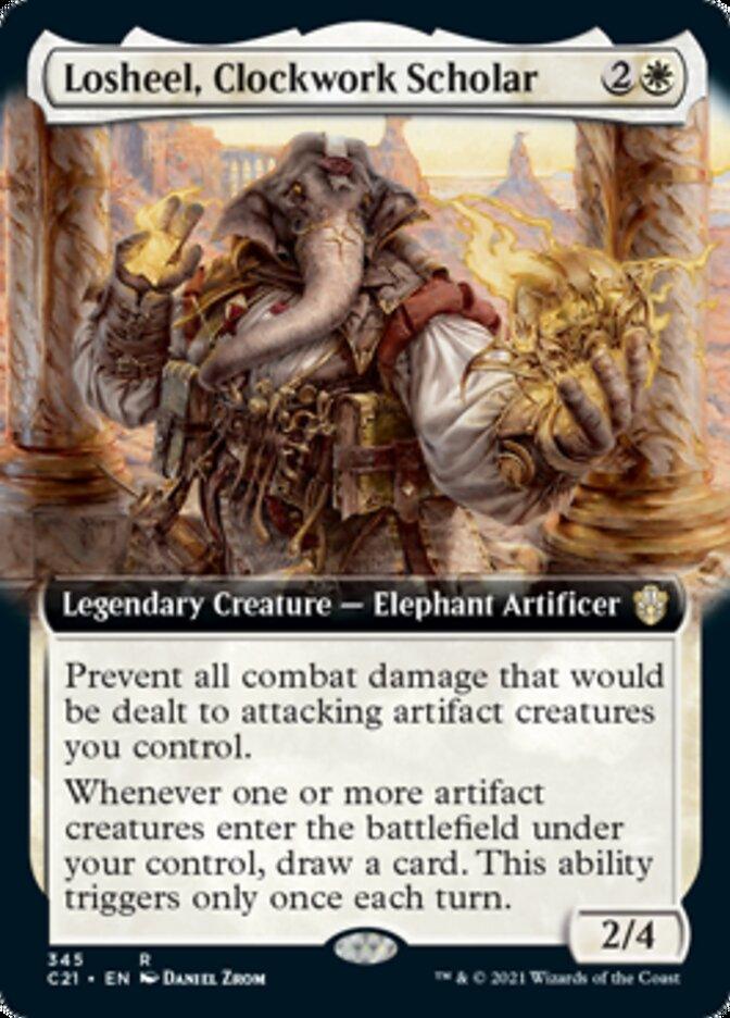 Losheel, Clockwork Scholar (Extended Art) [Commander 2021] - Trinity Hobby